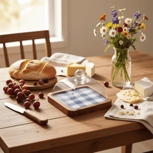 Load image into Gallery viewer, Wooden Cheese Board with Glass Dome 24 × 24 × 15 cm