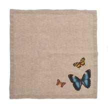 Load image into Gallery viewer, Set of 6 Flying Butterflies Napkins.