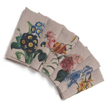 Load image into Gallery viewer, Set of 6 Garden Flowers Napkins.