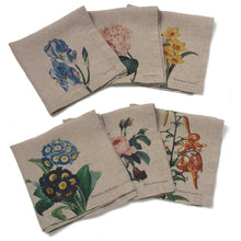 Load image into Gallery viewer, Set of 6 Garden Flowers Napkins.