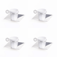 Charger l'image dans la galerie, Venice Silver Plated et Porcelaine Tasse à Café et Soucoupe 70ml
