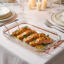 Load image into Gallery viewer, Rose Chrome Bakeware Serving Support 37x23cm