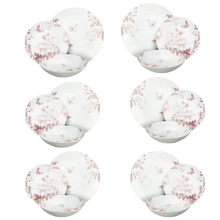 Charger l'image dans la galerie, Moon Vie En Rose 18-Piece Pink Floral Porcelain Dinner Set for 6 | Elegant Romantic Tableware.