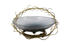 Load image into Gallery viewer, Glass Bowl With Iron Wire Stand.