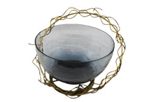 Load image into Gallery viewer, Glass Big Bowl With Iron Wire Stand.