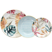Charger l'image dans la galerie, MADISON TROPICAL ROSE 18-Piece Tropical Porcelain Dinner Set for 6 | Luxury Botanical Tableware.