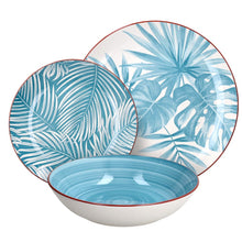 Load image into Gallery viewer, Madison Exotic 18-Piece Tropical Porcelain Dinner Set for 6 | Multicolour Botanical Tableware.