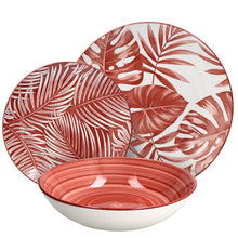 Load image into Gallery viewer, Madison Exotic 18-Piece Tropical Porcelain Dinner Set for 6 | Multicolour Botanical Tableware.