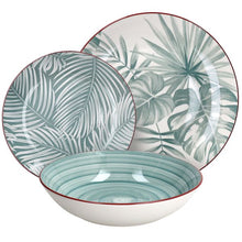 Load image into Gallery viewer, Madison Exotic 18-Piece Tropical Porcelain Dinner Set for 6 | Multicolour Botanical Tableware.