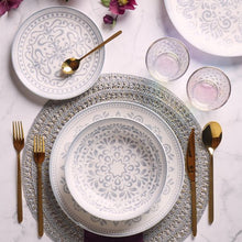 Load image into Gallery viewer, MADISON ARABESQUE 18-Piece Mediterranean Porcelain Dinner Set for 6.