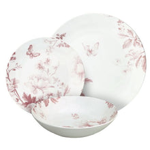 Charger l'image dans la galerie, Moon Vie En Rose 18-Piece Pink Floral Porcelain Dinner Set for 6 | Elegant Romantic Tableware.
