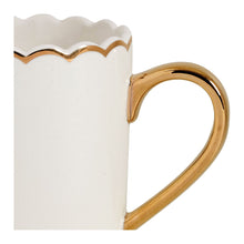Load image into Gallery viewer, Gold & White Mug Set of 2.