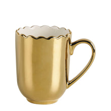Load image into Gallery viewer, Gold & White Mug Set of 2.