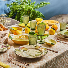 Lade das Bild in den Galerie-Viewer, VELA ZAGARA 18-Piece Mediterranean Lemon Porcelain Stoneware Dinner Set for 6.
