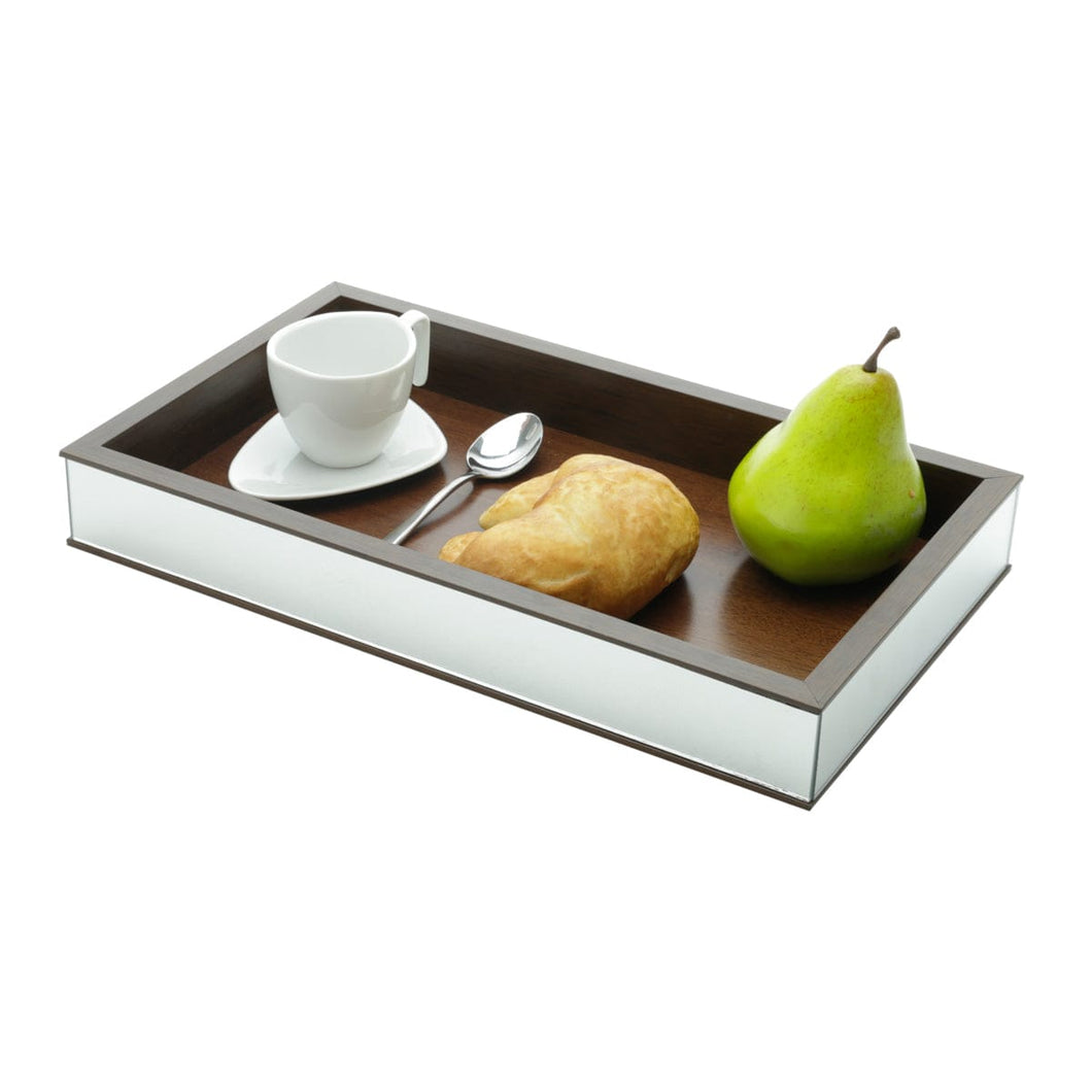 Wooden Tray with Mirrored Frame 35x20x5cm
