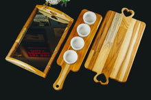 Load image into Gallery viewer, Teak Wood Mirrored Tray 36x23x7cm
