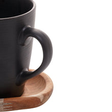 Load image into Gallery viewer, Porcelaine Mug 350ml and Wooden Saucer 22x15x11cm
