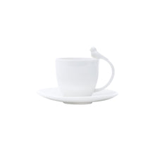 Load image into Gallery viewer, White Birds Porcelain Coffee/Espresso Cup and Saucer 85ml

