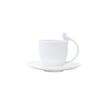 Load image into Gallery viewer, Set of 6 White Birds Cup and Saucer 85ml.