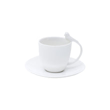 Load image into Gallery viewer, White Birds Porcelain Coffee/Espresso Cup and Saucer 85ml
