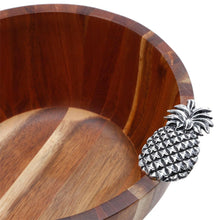 Load image into Gallery viewer, Pineapple Wooden Salad Bowl 25x25x11cm.