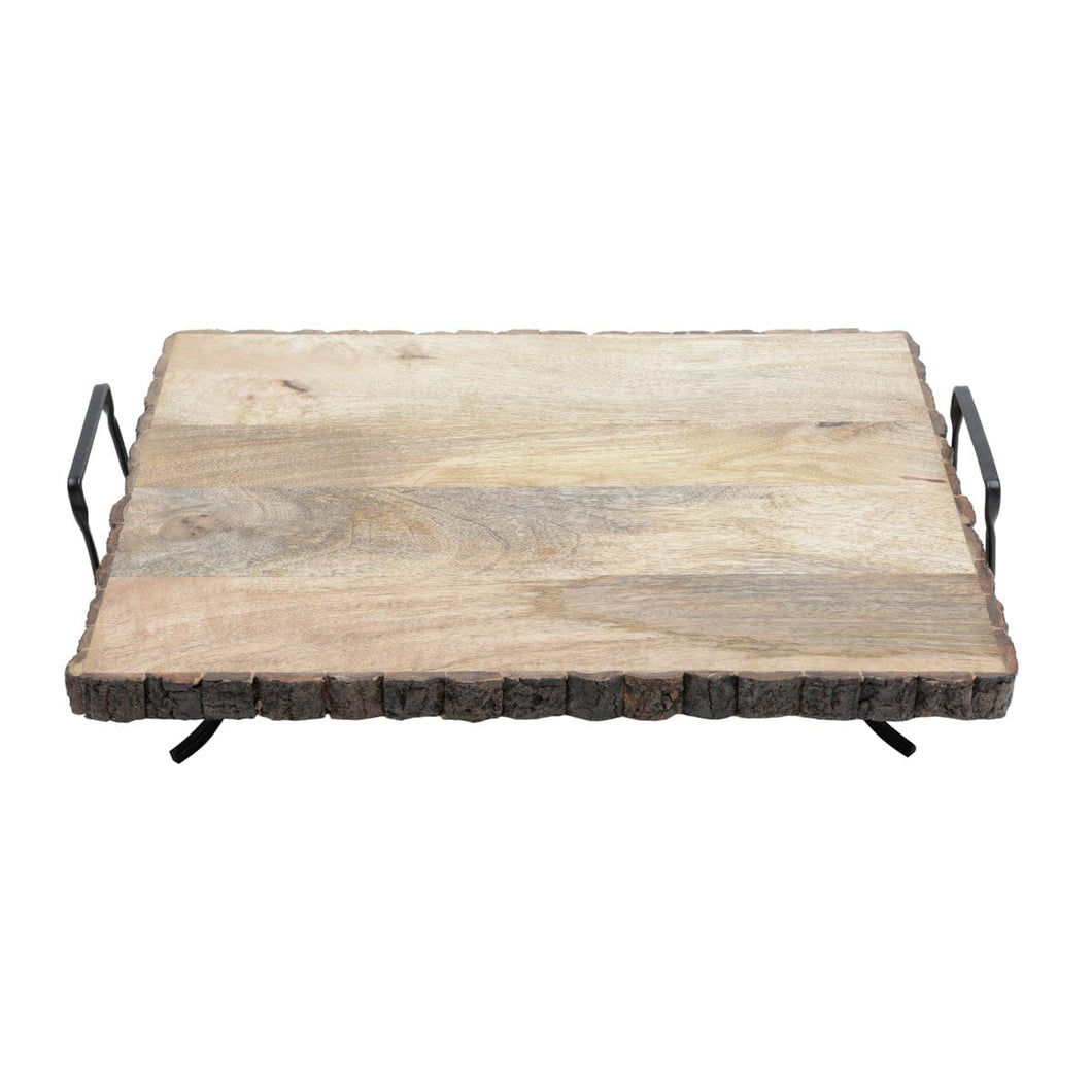 Wooden Board with Metal Base Support 44x33x11cm