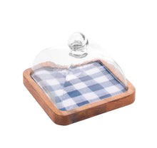Load image into Gallery viewer, Wooden Cheese Platter with Glass Cover 24x24x15cm.