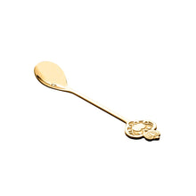 Load image into Gallery viewer, Set of 4 Golden Key Cake Spoons.