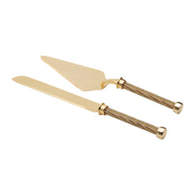 Load image into Gallery viewer, Golden Cake Serving Set 32cm.