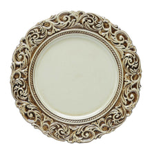 Load image into Gallery viewer, Set of 4 Plastic Sous-plat Cream/Brown 36cm.