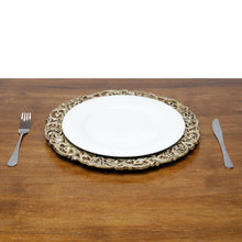 Load image into Gallery viewer, Set of 4 Plastic Sous-plat Cream/Brown 36cm.