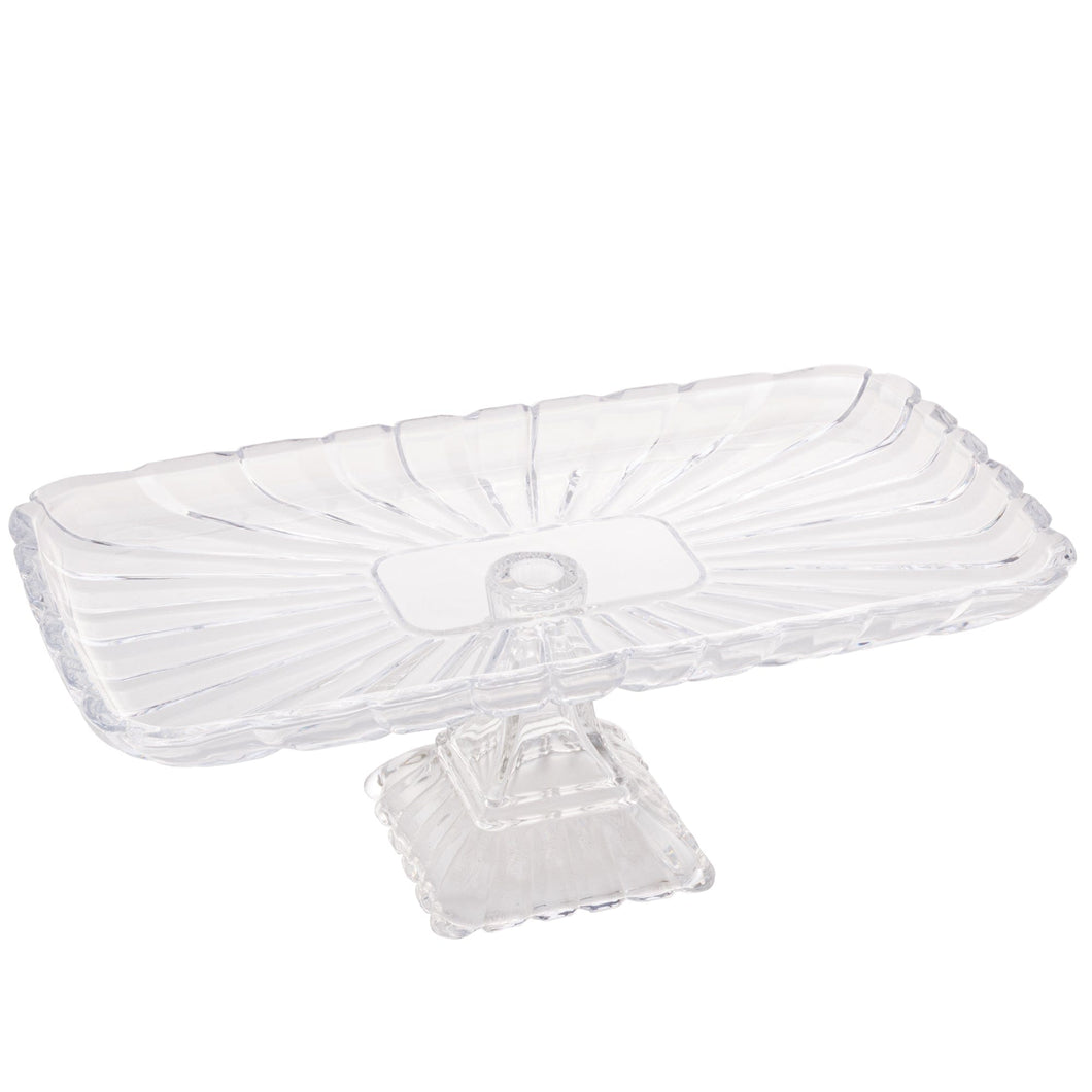 Large Elevated Crystal Platter 36.5x17x14cm