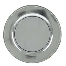 Load image into Gallery viewer, Set of 4 Silver Plastic Sous-plat 33cm.