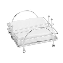Load image into Gallery viewer, Silver Plated elevated Napkin holder 18X18cm.