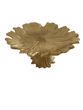 Load image into Gallery viewer, Gold Flower Cake Plate.