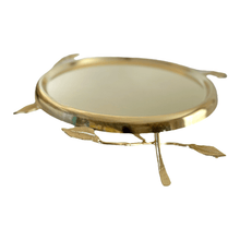 Load image into Gallery viewer, Elevated Gold Leaf Cake Plate With Glass Dome
