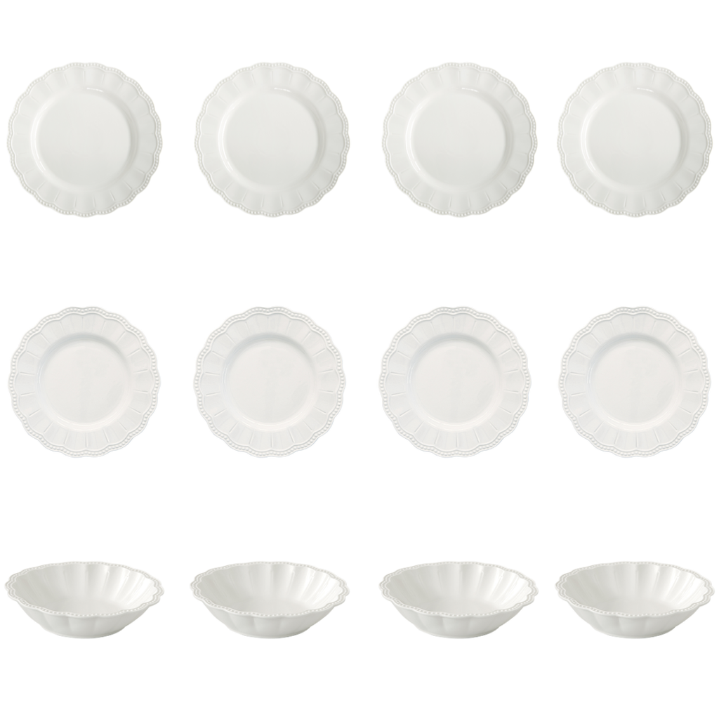 Elite 12-Piece White Porcelain Dinnerware Set for 4 – image 9 | House Art