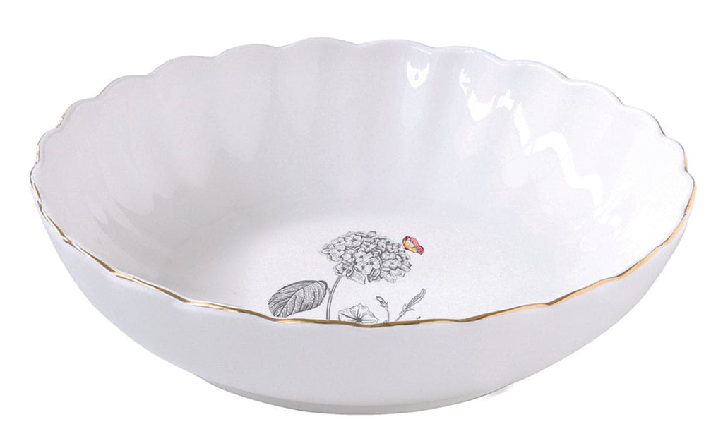 Soup Plate Flowers and Butterflies.