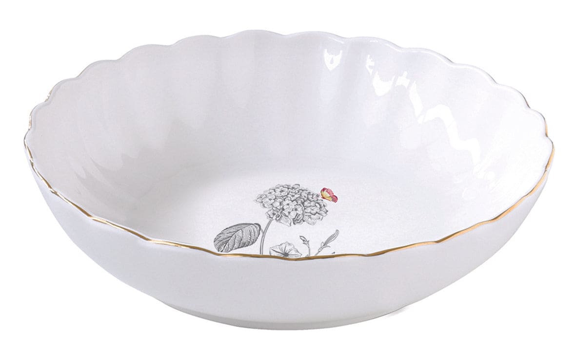 Soup Plate Flowers and Butterflies.