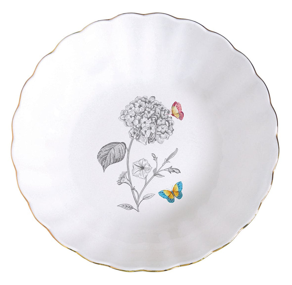 Soup Plate Flowers and Butterflies.