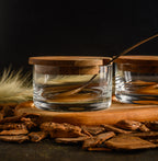 Wooden Support Double Bowl 24x13x8cm – image 2 | House Art