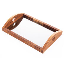 Load image into Gallery viewer, Mirrored Teak Wood Tray 36x23x7cm
