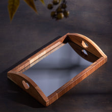 Load image into Gallery viewer, Mirrored Teak Wood Tray 36x23x7cm
