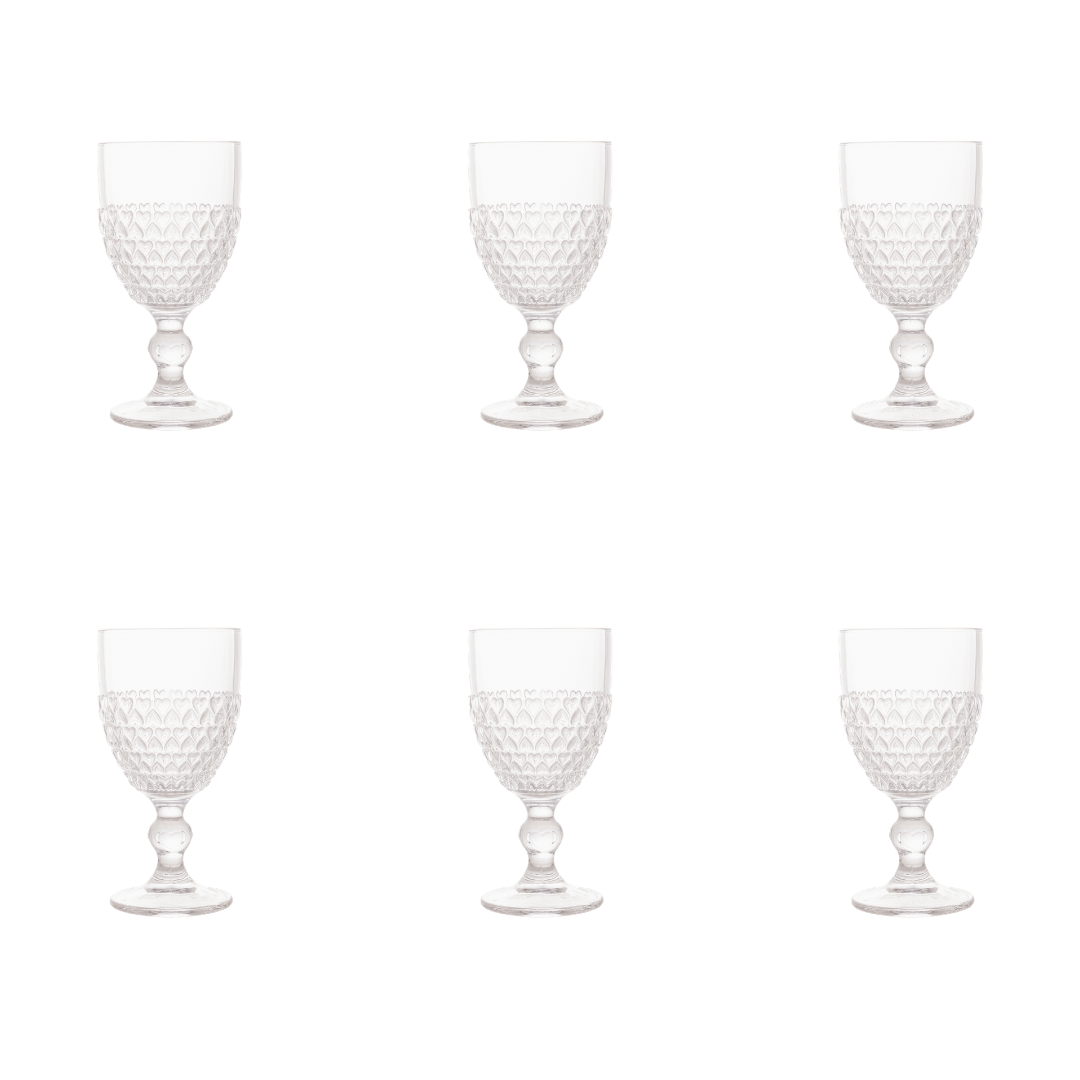 Heart Crystal Goblet 330ml – Set of 6 – image 3 | House Art