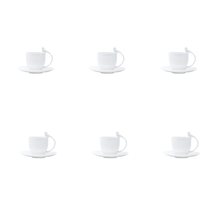 Lade das Bild in den Galerie-Viewer, Set mit 6 Tassen und Untertassen „White Birds“, 85 ml
