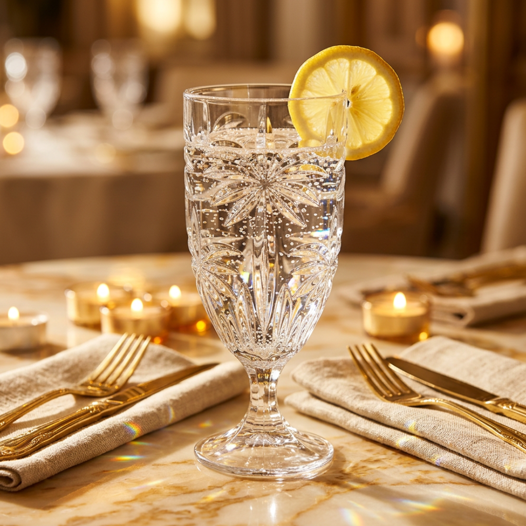 Crystal Palm Tree Goblet Glasses 450 ml – Set of 6 | House Art
