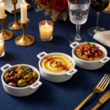 Load image into Gallery viewer, Set of 3 Porcelain Appetiser white dishes 12x9x3cm
