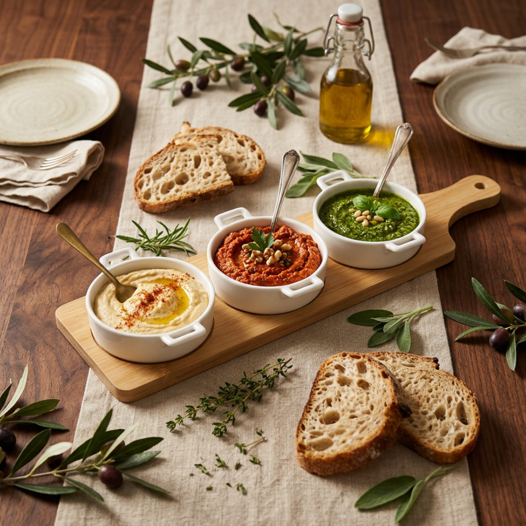 Porcelain Appetiser Dish Set with Bamboo Serving Board 39 × 12 × 4 cm