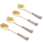 Set of 4 Gold Marble Effect Dessert & Tea Spoons 12 × 2.8 cm – image 2 | House Art