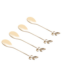 Charger l'image dans la galerie, Set de 4 Cuillères Feuilles d'Or
